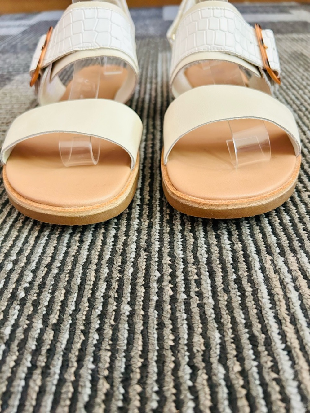 Sorel White Chalk Gum Ella III Slingback Flat Sandals, size 9 EU 40 - Picture 3 of 11